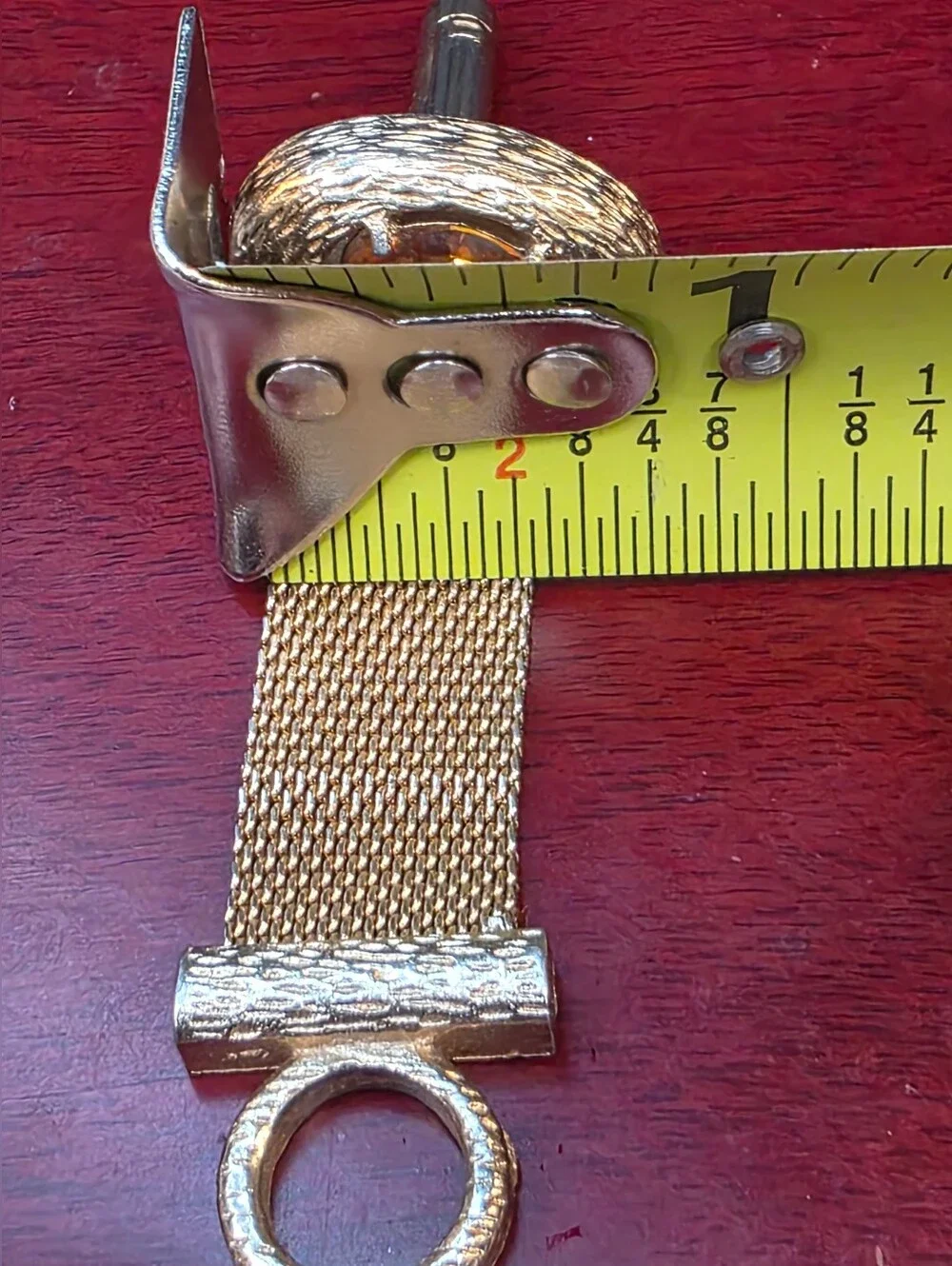 Vintage Cufflinks Dante Amber Brown Faceted Stone Wrap Around Mesh Gold-tone MCM